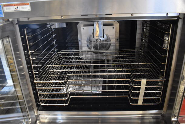 BRAND NEW SCRATCH AND DENT! LATE MODEL! Vulcan VC4GD-11D150K ENERGY STAR Stainless Steel Commercial Natural Gas Powered Powered Full Size Convection Oven w/ View Through Doors, Metal Oven Racks and Thermostatic Controls. 40x32x31.5. Tested and Working! - Image 6 of 7