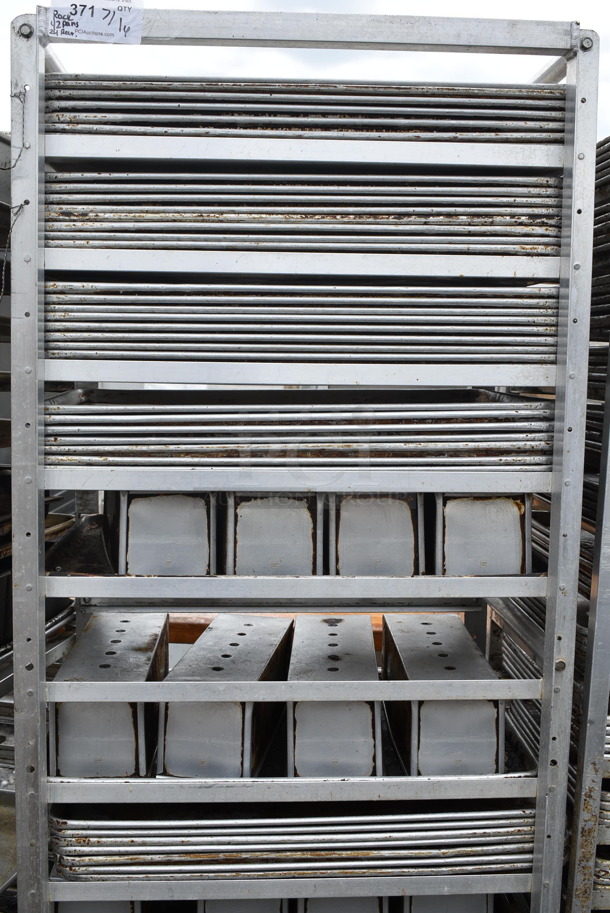 Metal Commercial Pan Transport Rack on Commercial Casters w/ 42 Metal Pans and 24 Long Pans - Image 3 of 7