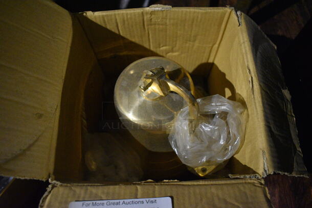 Gold Finish Metal Bell. 9x9x10. (lounge) - Image 2 of 4