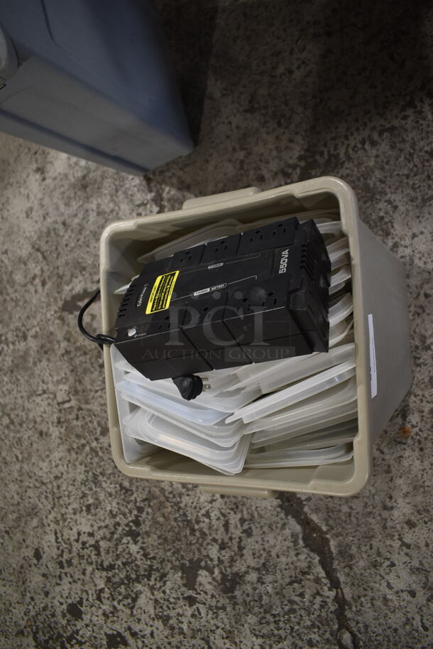 Gray Poly Trash Can w/ Contents. - Image 3 of 3