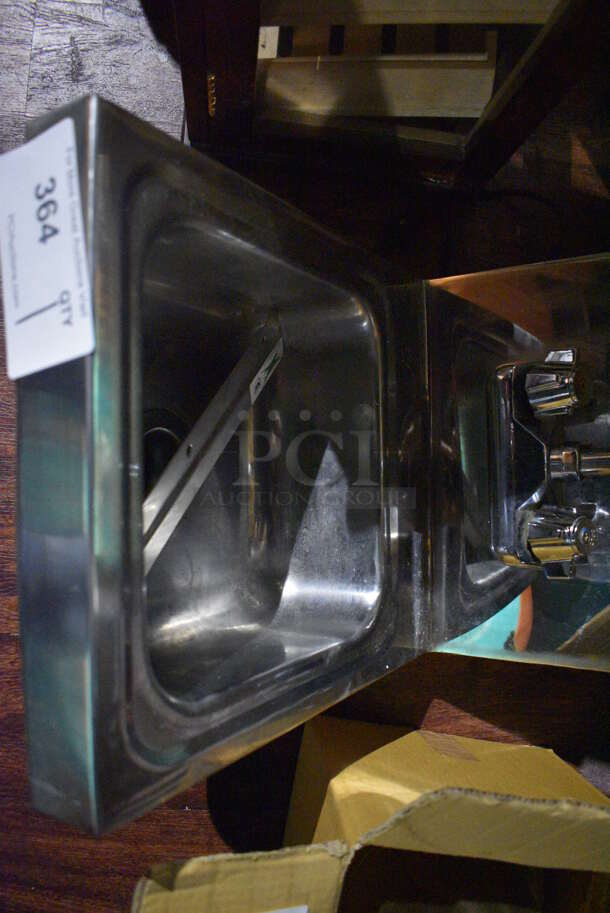 Stainless Steel Commercial Single Bay Wall Mount Sink w/ Faucet and Handles. 12x16x15. (lounge) - Image 5 of 5