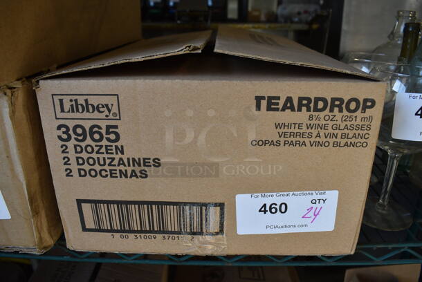 24 BRAND NEW IN BOX! Libbey Teardrop White Wine Glasses. 3x3x7. 24 Times Your Bid! - Image 3 of 3