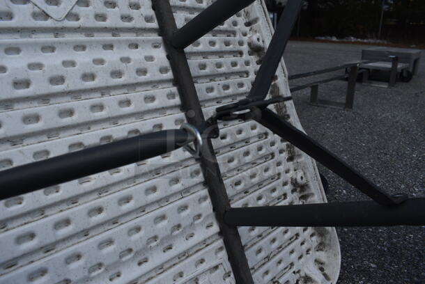 Poly Folding Table. One Leg Has Damage; See Pictures. 96x30x29 - Image 3 of 6