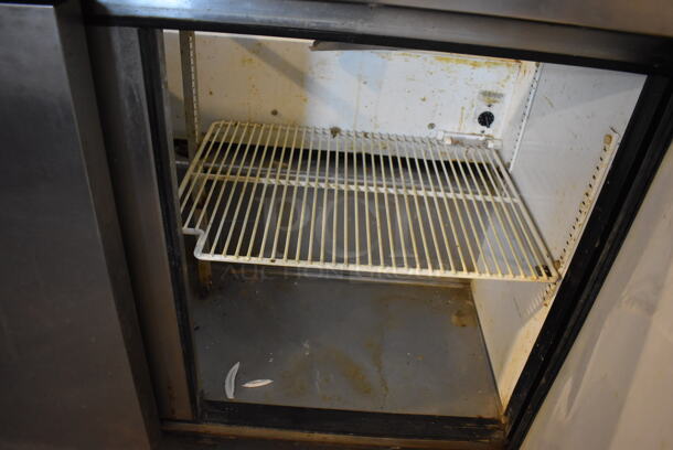 True TSSU-48-12 Stainless Steel Commercial Sandwich Salad Prep Table Bain Marie Mega Top w/ Over Shelf on Commercial Casters. 115 Volts, 1 Phase. 48x30x53. Tested and Working! - Image 8 of 8