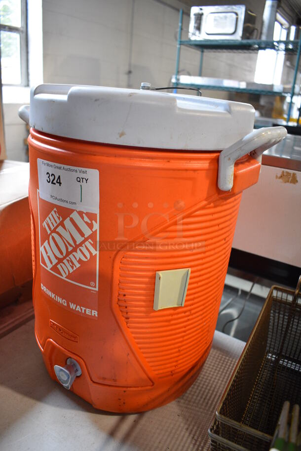 Orange and White Poly Portable Water Cooler. 17x13x19 - Image 2 of 3