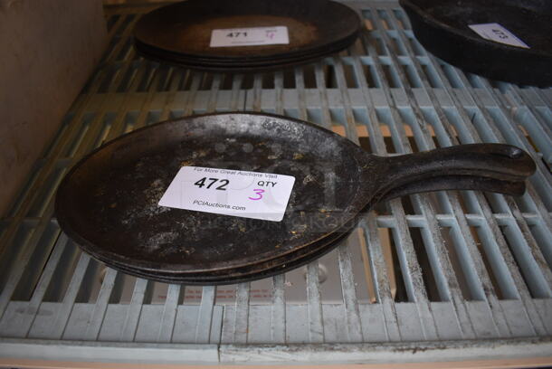 3 Cast Iron Skillets. 15x7.5x1. 3 Times Your Bid!