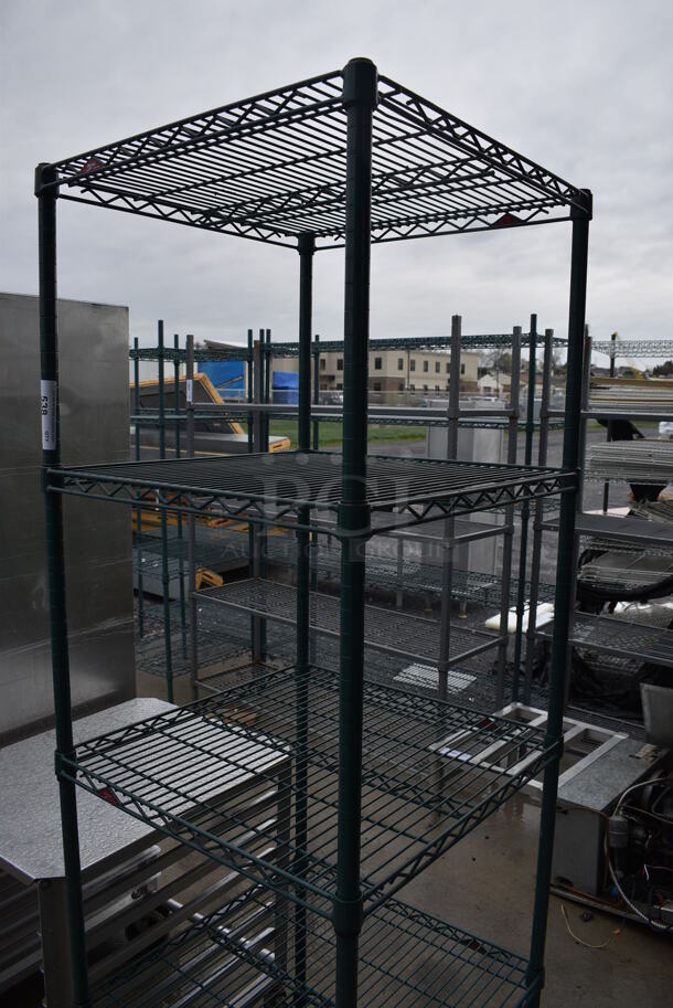 Metro Green Finish 5 Tier Shelving Unit. BUYER MUST DISMANTLE. PCI CANNOT DISMANTLE FOR SHIPPING. PLEASE CONSIDER FREIGHT CHARGES. 24x24x75 - Image 3 of 4