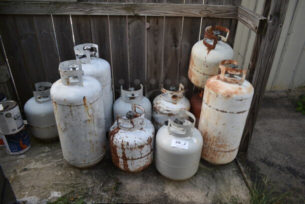 ALL ONE MONEY! Lot of 9 Metal Tanks. Buyer Must Pick Up - We Will Not Ship This Item. (outside) - Image 1 of 5