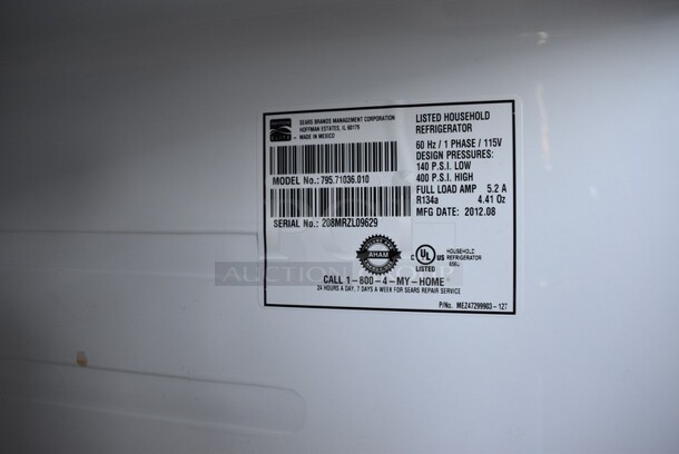 Kenmore Elite Model 795.71036.010 Chrome Finish French Style Door Cooler w/ Lower Freezer Combo Unit. 115 Volts, 1 Phase. 33x33x70. Tested and Powers On But Does Not Get Cold - Image 8 of 8