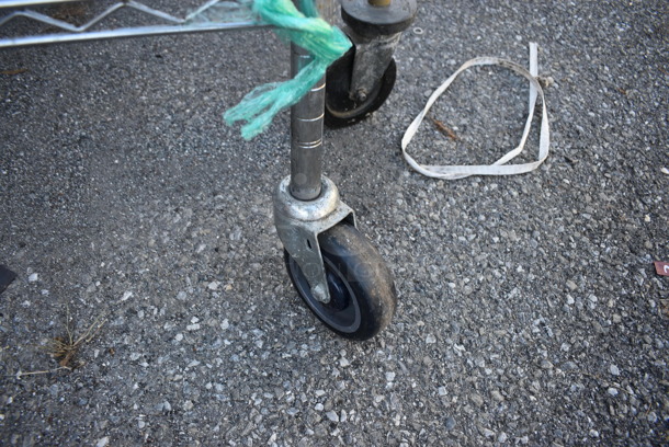 Chrome Finish 4 Tier Wire Shelving Unit on Commercial Casters. 1 Caster Needs To Be Reattached. BUYER MUST DISMANTLE. PCI CANNOT DISMANTLE FOR SHIPPING. PLEASE CONSIDER FREIGHT CHARGES. 60x24x80 - Image 4 of 5