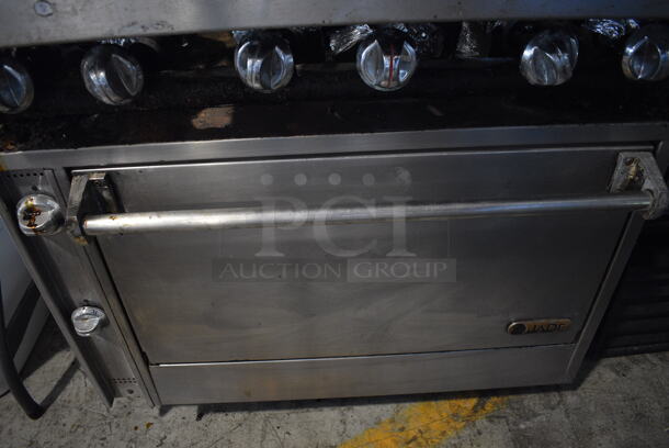 Jade Stainless Steel Commercial Natural Gas Powered 6 Burner Range w/ Oven. 36x38x41 - Image 5 of 7