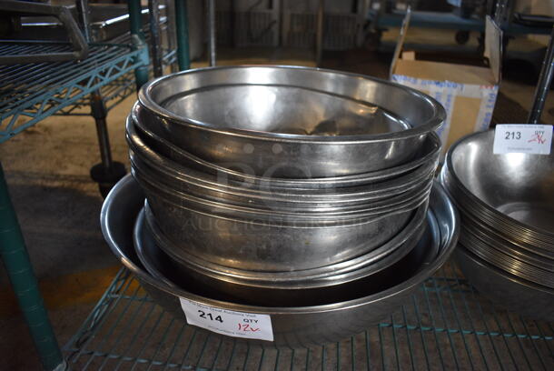 12 Various Metal Bowls. Includes 15x15x6.5. 12 Times Your Bid!