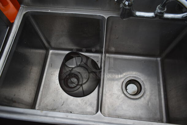 Stainless Steel Commercial 3 Bay Sink w/ Right Side Ice Bin, Faucet and Handles. Bays 15x14, 12x14 - Image 2 of 5