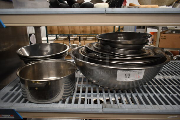 ALL ONE MONEY! Lot of 16 Various Metal Bowls. - Image 1 of 3