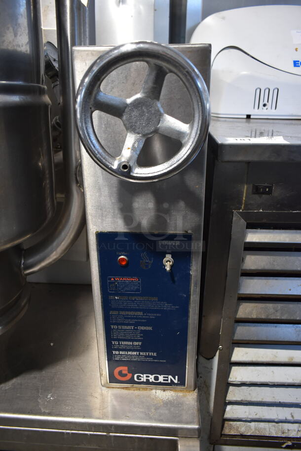 Groen Stainless Steel Commercial Natural Gas Powered Floor Style Manual Tilting Steam Kettle. - Image 4 of 10