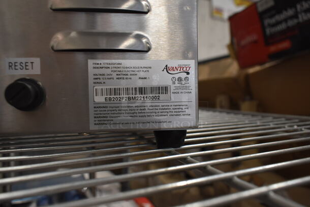 LIKE NEW! Avantco Double Burner Solid Top SS Portable Electric Front-to-Back Hot Plate. Unit Has Only Been Used a Few Times! Tested and Working! - Image 4 of 4