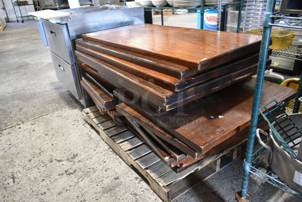 PALLET LOT of 26 Various Wooden Butcher Block Style Tabletops. - Image 2 of 4