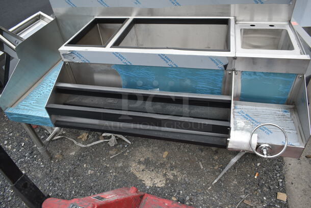 BRAND NEW SCRATCH AND DENT! Stainless Steel Commercial Ice Bin w/ Sink Bay, Shelf and Double Speed Well. - Image 4 of 7