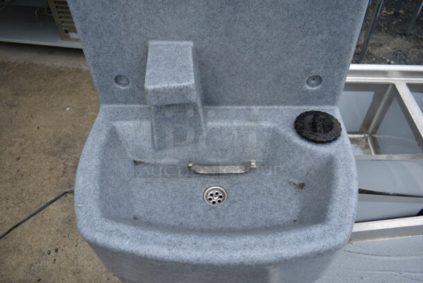 BRAND NEW SCRATCH AND DENT! Lavex Gray Poly Water Fountain. - Image 3 of 6