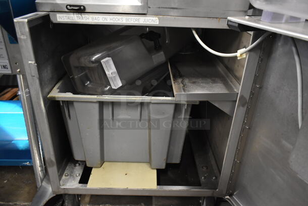 Fresh N Squeeze POS-1 Stainless Steel Commercial Floor Style Automatic Citrus Juicer on Commercial Casters. 120 Volts, 1 Phase. Tested and Working! - Image 6 of 9