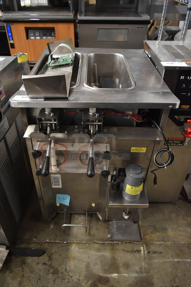 2019 Stoelting SF121-38I2 Stainless Steel Commercial Countertop Air Cooled 2 Flavor w/ Twist Soft Serve Ice Cream Machine w/ Mixing Head Attachment. 208-240 Volts, 1 Phase. - Item #1074692