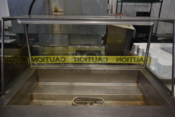 Stainless Steel Commercial Floor Style Steam Table w/ Sneeze Guard and Under Shelf on Commercial Casters. Cannot Test Due To Plug Style - Image 4 of 5