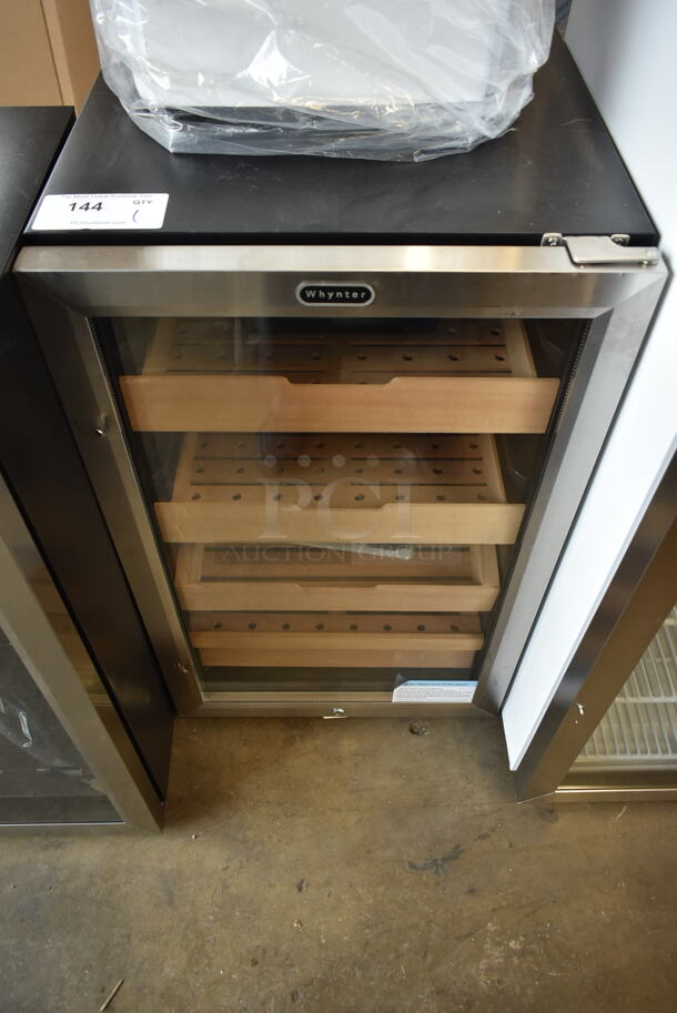 BRAND NEW SCRATCH AND DENT! Whynter CHC-421HC 4.2 cu.ft. Cigar Cabinet Cooler and Humidor with Humidity Temperature Control and Spanish Cedar Shelves. 115 Volts, 1 Phase. Tested and Working! - Image 1 of 5