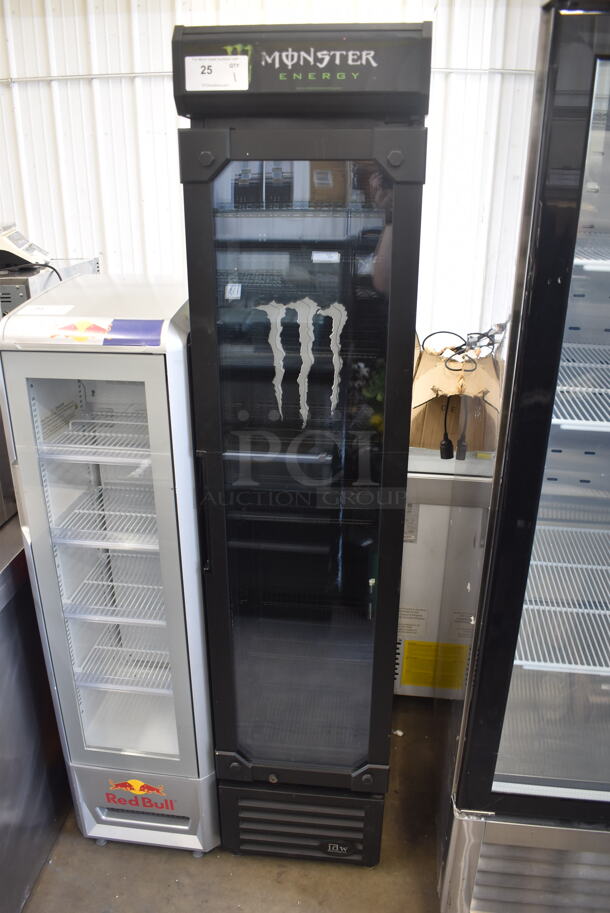 Monster's Energy GCG-11-BC33EB Commercial Single Door Reach-In Cooler With 6 Racks. 110-120V, 1 Phase. Tested and Powers On But Does Not Get Cold