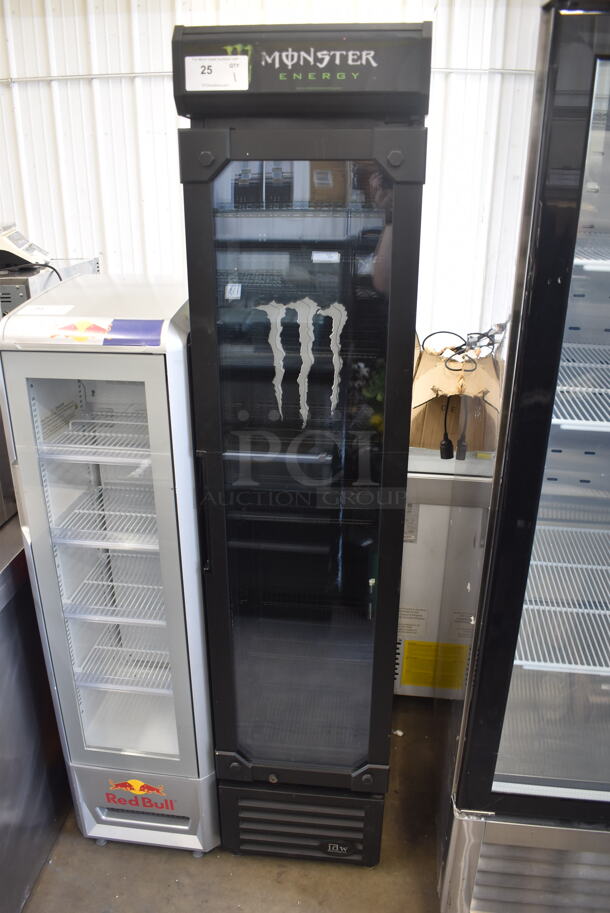 Monster's Energy GCG-11-BC33EB Commercial Single Door Reach-In Cooler With 6 Racks. 110-120V, 1 Phase. Tested and Powers On But Does Not Get Cold - Image 1 of 7