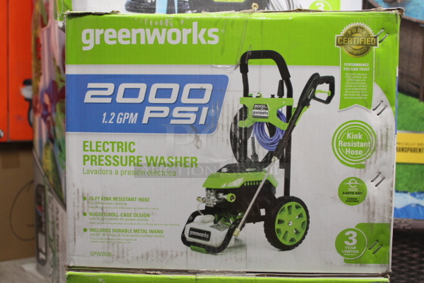 GreenWorks 2000 PSI ELECTRIC PRESSURE WASHER