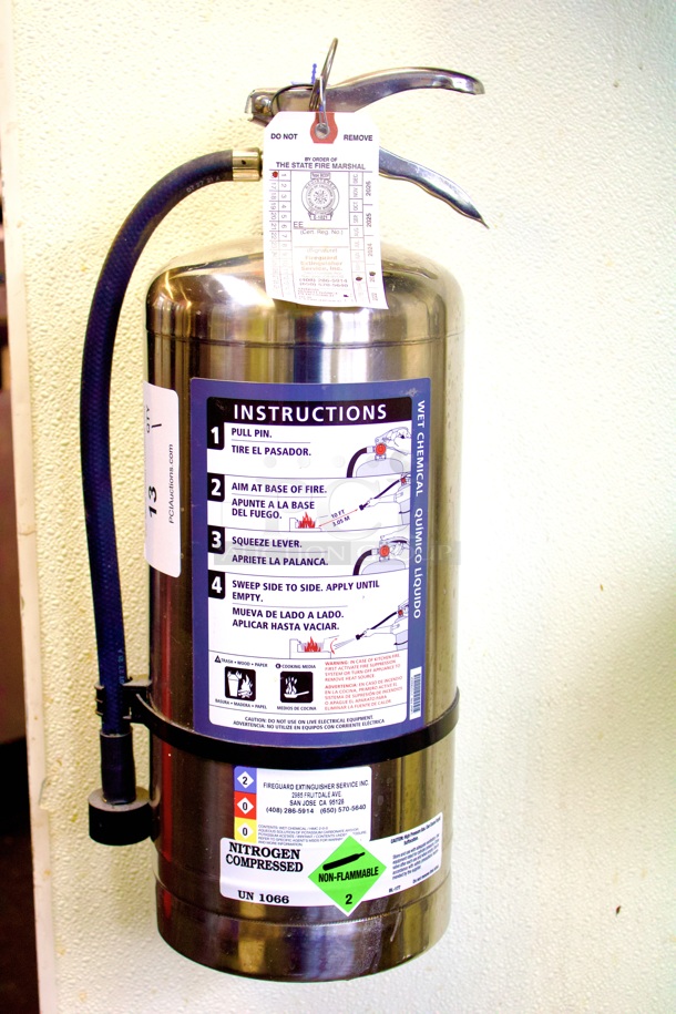 NEW! 6 Liters Wet Chemical (Class K - Kitchen) Portable Fire Extinguisher. 