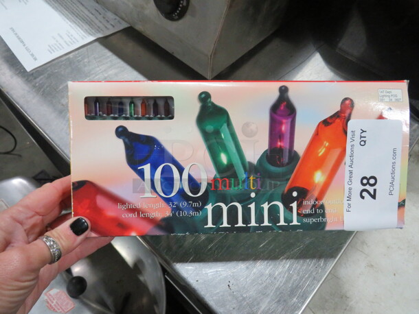 One Box Of 100 NEW Multi Mini Lights. - Image 1 of 1