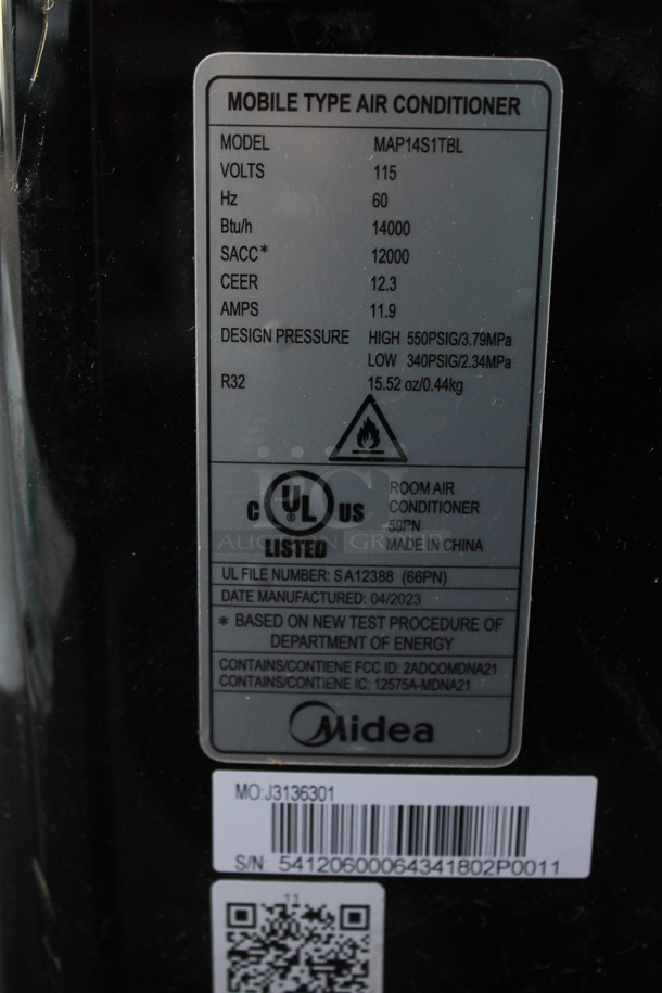 Midea MAP14S1TBL Portable Air Conditioner. 14,000 BTU. 115 Volts, 1 Phase. - Image 4 of 6