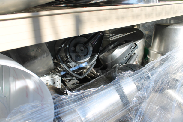 4 Tier Shelving Unit w/ Contents. BUYER MUST DISMANTLE. PCI CANNOT DISMANTLE FOR SHIPPING. PLEASE CONSIDER FREIGHT CHARGES. - Image 5 of 5
