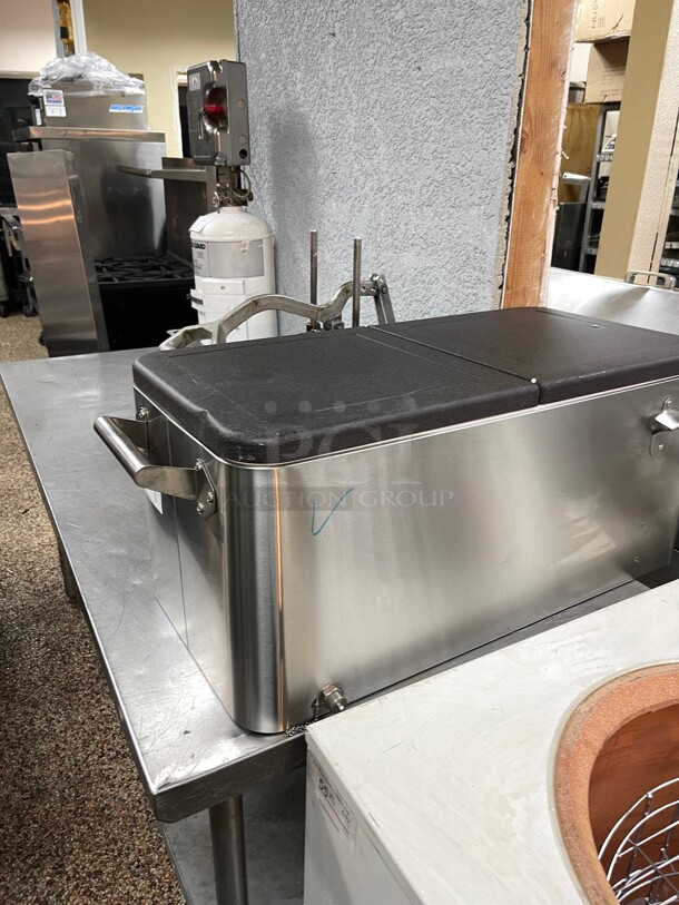 New! Choice 65 Qt. Stainless Steel Commercial Beverage Cooler Cart NSF  - Image 2 of 8