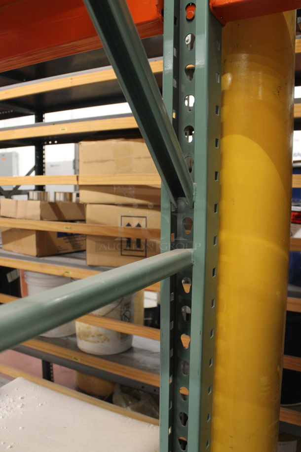ALL ONE MONEY! Lot of Orange and Green Metal Pallet Racking. Does Not Include Contents. BUYER MUST REMOVE. - Image 5 of 5