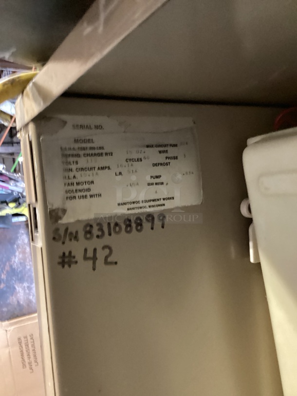 Manitowoc 800lb Ice Maker W/ Holding Bin. Working when Placed in Storage, per Consigner. Not Tested
 - Image 2 of 2