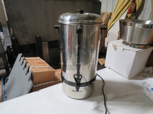 One Adcraft Coffee Percolator. 120  Volt. Model#CP-100.