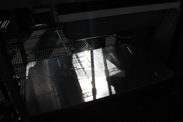Stainless Steel Commercial Table w. Back Splash, Drawer and Under Shelf. - Image 3 of 5