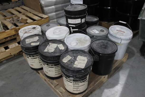 ALL ONE MONEY! PALLET LOT of Buckets; Paste Concentrate, Epoxy Resin. BUYER MUST REMOVE. - Image 2 of 11