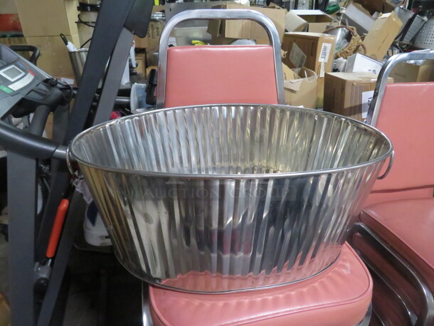 One NEW Stainless Steel Decorative Bucket With Side Handles. 21.5X14X9 - Image 1 of 2