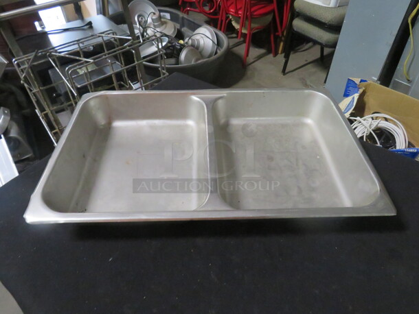 One Stainless Steel Full Size Divided Hotel Pan.  - Image 1 of 1