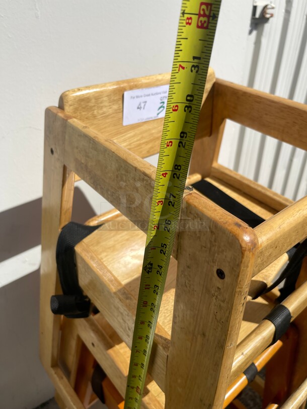 Wooden Kids High Chair Great For Restaurant  - Image 8 of 8