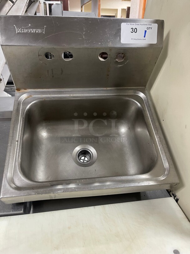 Clean! Krowne Stainless Steel Commercial Hand Sink NSF  - Image 2 of 6