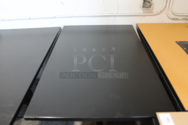 3 Black Dining Height Table on Black Metal Table Base. 3 Times Your Bid! - Image 3 of 5