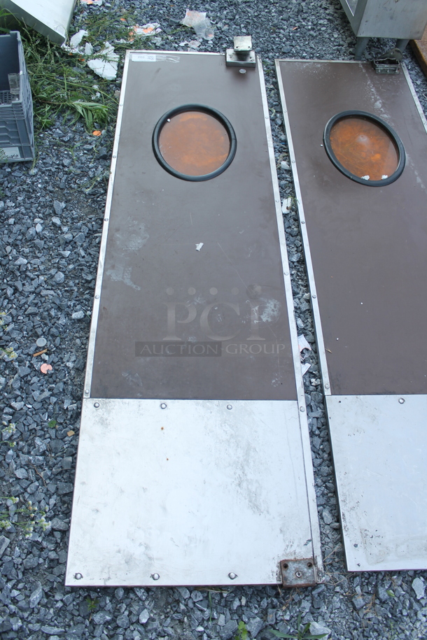 2 Eliason Wood Pattern and Metal Swinging Kitchen Doors. 2 Times Your Bid! - Image 2 of 6