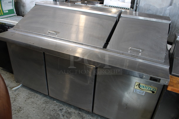Avantco Model SCLM3 Stainless Steel Commercial Sandwich Salad Prep Table Bain Marie Mega Top on Commercial Casters. 115 Volts, 1 Phase. 70.5x34x46. Tested and Powers On But Temps at 51 Degrees - Image 2 of 10
