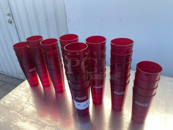 Carlisle 52243550H 24 oz Ruby Textured Coca Cola® Tumbler - Image 3 of 5