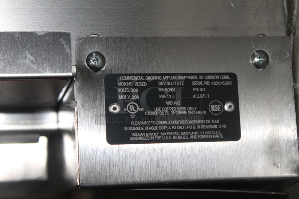 2 BRAND NEW SCRATCH AND DENT! Vulcan VC5ED ENERGY STAR Stainless Steel Commercial Electric Powered Full Size Convection Oven w/ View Through Doors, Metal Oven Racks and Thermostatic Controls. 208 Volts, 3/1 Phase. 2 Times Your Bid! - Image 12 of 12