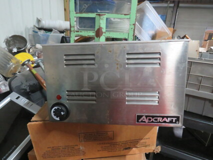 One Adcraft Food Warmer. Model# FW-1200WF. 120 Volt.